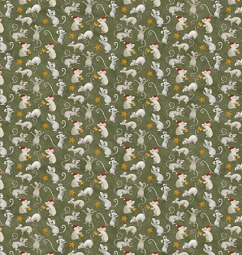 Northern Christmas by Teresa Kogut for Riley Blake Designs - Mice Green