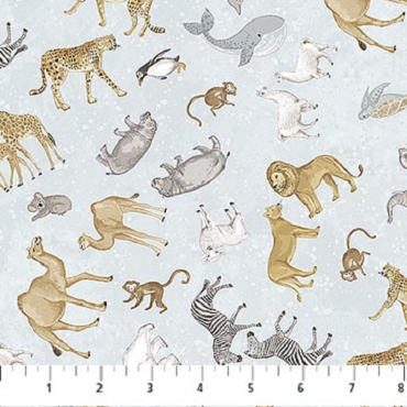 Two by Two by Northcott - Sm animal toss - pale blue