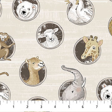 Two by Two by Northcott - Porthole Toss Lt Taupe Multi