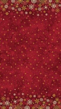 O'Christmas Tree Shimmer by Deborah Edwards for Northcott:   Red Multi Ombre border