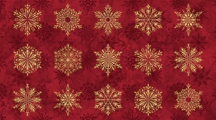 O'Christmas Tree Shimmer by Deborah Edwards for Northcott:   Snowflake Blocks Red Multi
