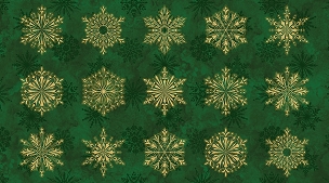 O'Christmas Tree Shimmer by Deborah Edwards for Northcott:   Snowflake Blocks Green Multi 