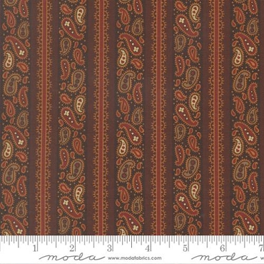 MODA Pamelias Path by Betsy Chutchian - Wagons West Stripe Dark Chocolate 