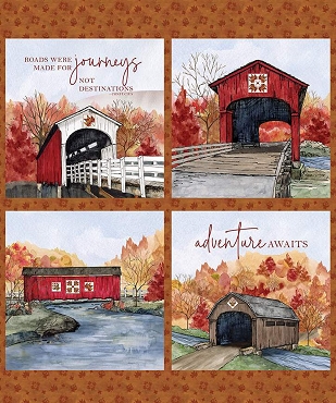 Riley Blake Designs - Covered Bridges in Fall (Digital) - Pillow Panel