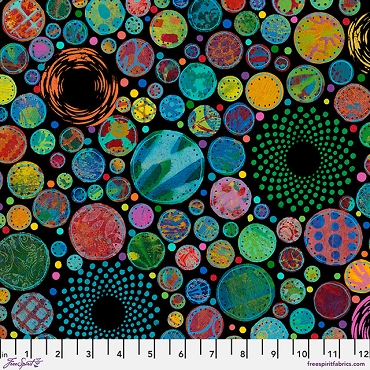 Sue Penn Wings of Wonder by Free Spirit -  Circle Pop Black