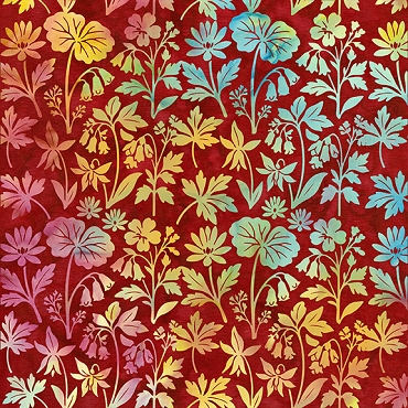 2026 AOSH Fabric - Ohio Wildflowers - Multi Red