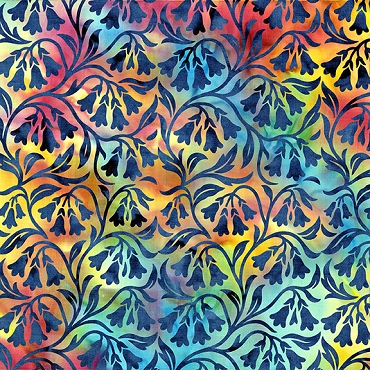 2026 AOSH Fabric - Bluebells - Multi Blue Rainbow