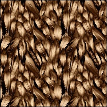 Camelot Fabrics - Strokes of the Wild - Feathers Brown