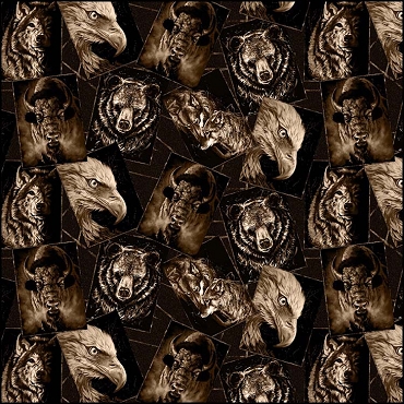Camelot Fabrics - Strokes of the Wild - Spirit Animal Postcards - Brown
