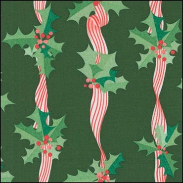 MODA Tiny Christmas - Holly Stripes - Pine