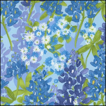 MODA Wild Blossom - Bluebonnets - Mist