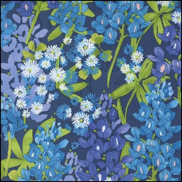 MODA Wild Blossom - Bluebonnets - Navy