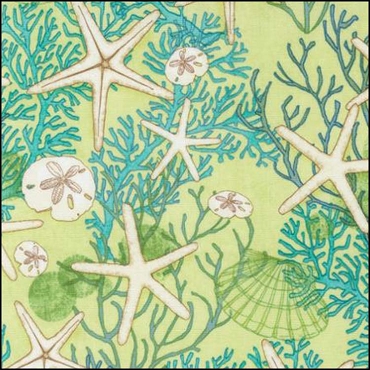 MODA - Serena Shores - Shells, Starfish, Sand Dollar - Kelp