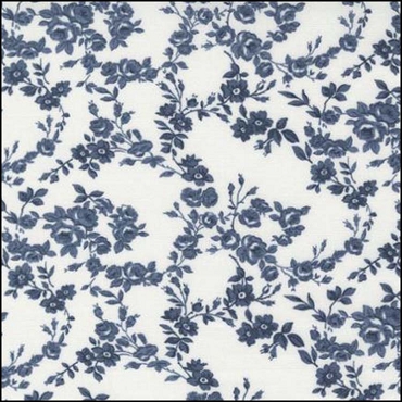 MODA Nantucket Summer - Surfside Small Floral - Cream Navy
