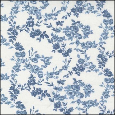 MODA Nantucket Summer - Surfside Small Floral - Cream Blue