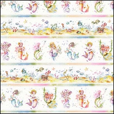 P & B Enchanted Mermaids - Repeating Stripe