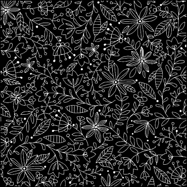 P & B Textiles - Salt & Pepper - Lined Floral Black