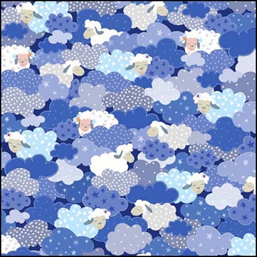 Sweet Sheeps by Quilting Treasures - Sheep On Clouds - Blue