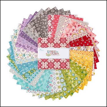 Riley Blake Designs - Piece & Plenty - 5 Inch Stacker - 42 Pieces