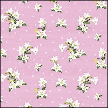 Monthly Placemats by Tara Reed for Riley Blake Designs - April Lily Toss Pink