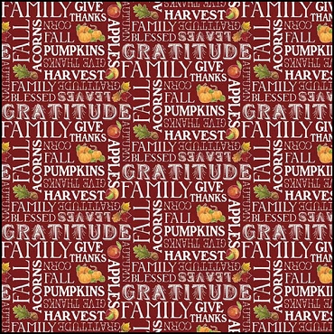Monthly Placemats by Tara Reed for Riley Blake Designs - November Text Barnyard Red