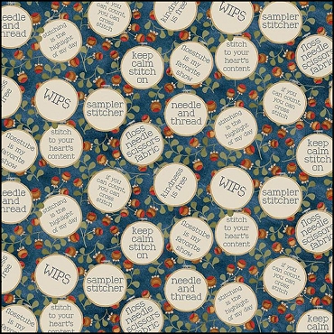Riley Blake Stitchy Birds - Hoops Blue