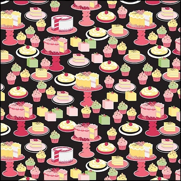 Flour And Flower by Riley Blake Designs - Sweet Bakes Black