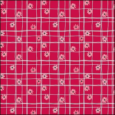 Flour And Flower by Riley Blake Designs - Flower Grid Berry