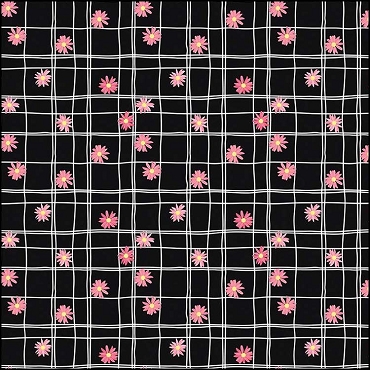 Flour And Flower by Riley Blake Designs - Flower Grid Black