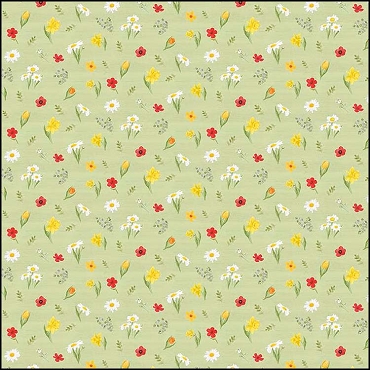 Riley Blake Designs - Covered Bridges in Spring (Digital) - Flowers - Green