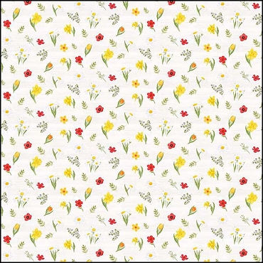 Riley Blake Designs - Covered Bridges in Spring (Digital) - Flowers - White