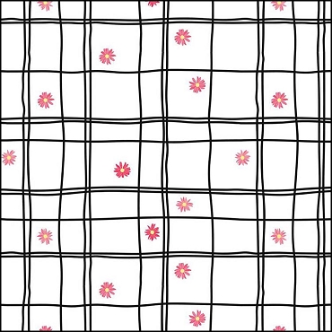 Flour And Flower by Riley Blake Designs - Flower Grid White